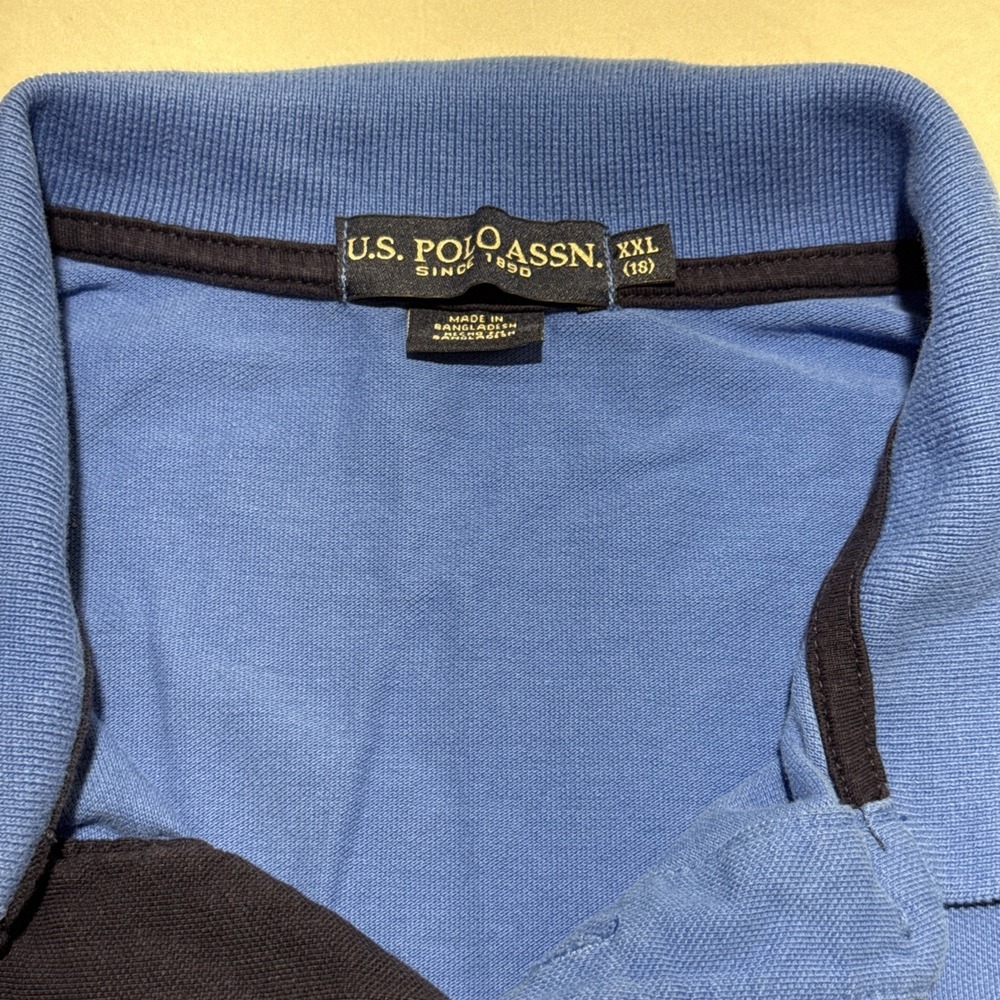 U.S. Polo Assn. Polo Shirt Boys XXL Blue Short Sleeve Cotton Casual Classic - Picture 3 of 9